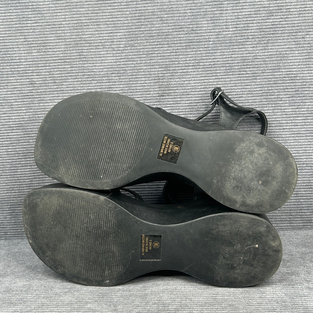 Soda Antare-S Platform Wedge Sandals Black Strappy Y2K Women Size 10M - Picture 4 of 6